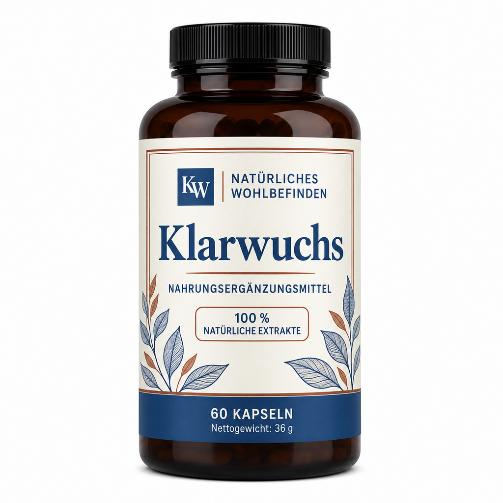 Klarwuchs – Produktverpackung in einer Studioaufnahme